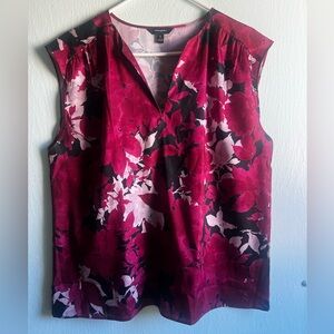 Banana Republic Pink and Black Floral Blouse